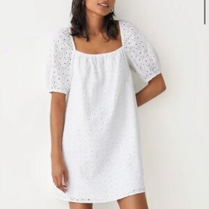 & Other Stories A-line mini eyelet puff sleeved dress 4